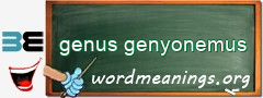 WordMeaning blackboard for genus genyonemus